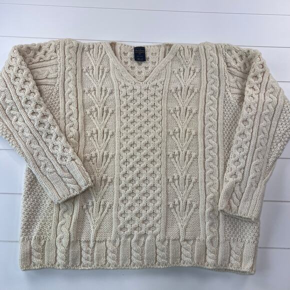 Paul James Wool Cable knit V-neck Sweater women’s size medium - Picture 1 of 7